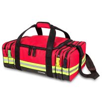 BLS Notfalltasche, rot, mit farbcodierten Außenfächern