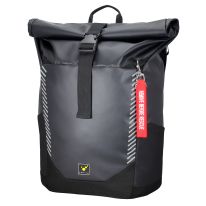 CAROBAG Rolltop-Rucksack, schwarz mit Anhänger REMOVE BEFORE RESCUE (2955-1512)